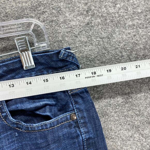 Maurices Shorts Women XS Blue Denim Medium Wash Mid Rise Morgan New Boot Cut Off - Picture 3 of 8